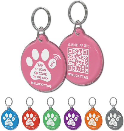Smart NFC & QR Pet ID Tag - Scan for Info Dog Cat Tag